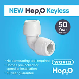 Hep2O Plastic Push-Fit Equal 90° Keyless Elbow 15mm - Image 2
